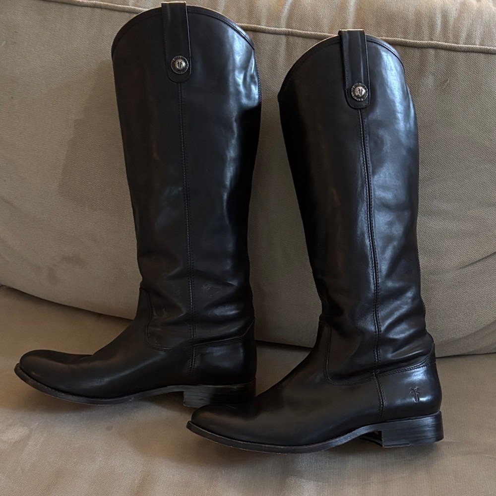 Frye Black Leather Riding Boots size 9